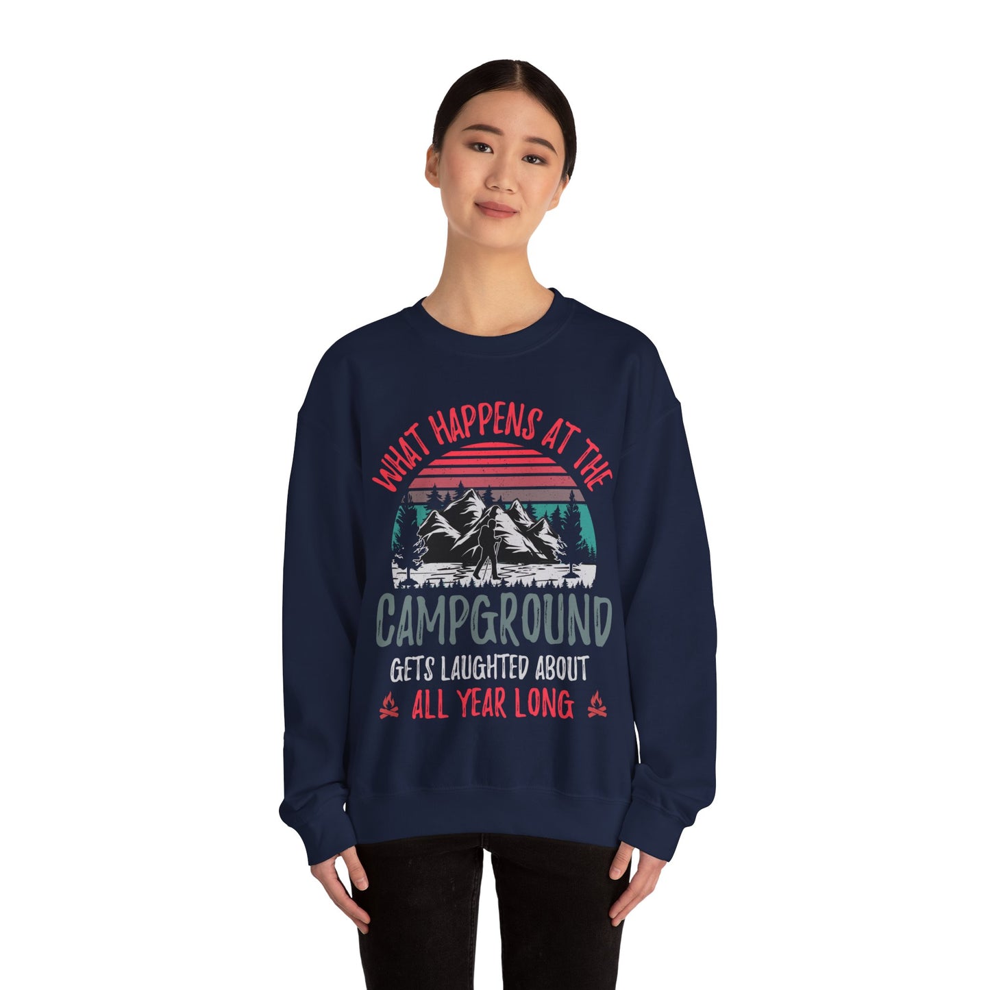 What Happens At The Campground - Sweatshirt For Men and Women - Unisex Heavy Blend™ Crewneck Sweatshirt