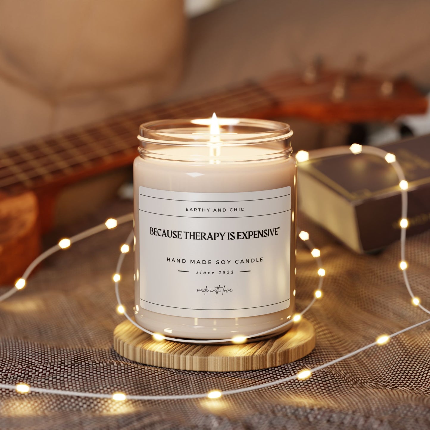 Because Therapy Is Expensive Scented Soy Candle, 9oz