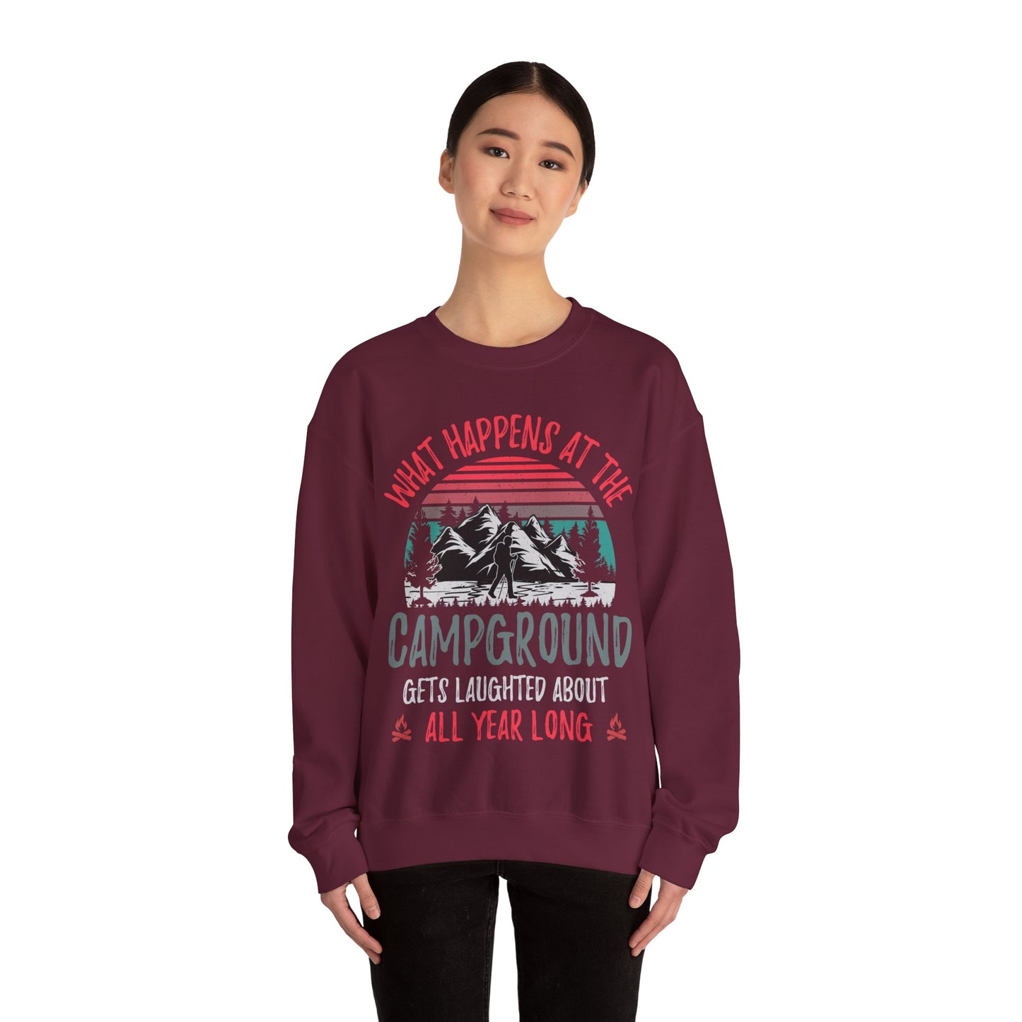 What Happens At The Campground - Sweatshirt For Men and Women - Unisex Heavy Blend™ Crewneck Sweatshirt