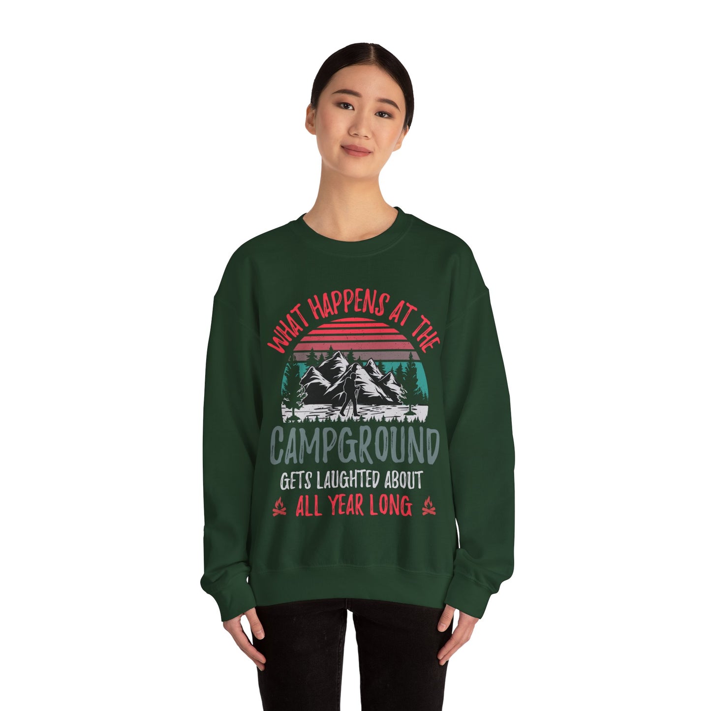 What Happens At The Campground - Sweatshirt For Men and Women - Unisex Heavy Blend™ Crewneck Sweatshirt